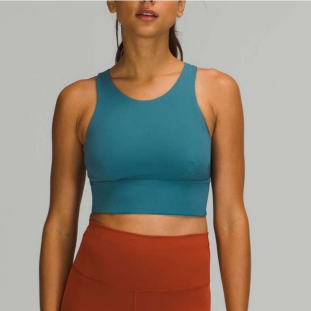 Lululemon Wunder Train Longline Bra *Medium Support, C/D Cup, Capture Blue, 12